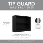 Bush Furniture Universal Small 2 Shelf Bookcase in Black, Low Storage and Display Bookshelf for Home Office or Living Room Organization