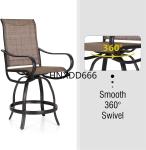 Outdoor Bar Stool, Patio Counter Height Sling Fabric Bar Chairs Set, All-Weather Resistant