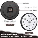 Inbagi 12 Pieces Silent Wall Clock Large 12 Inches Quartz Analog Clock Non Ticking Round Easy to Read Battery Operated for Classroom Office School Kitchen Bedroom Living Room Decorative