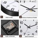 Inbagi 12 Pieces Silent Wall Clock Large 12 Inches Quartz Analog Clock Non Ticking Round Easy to Read Battery Operated for Classroom Office School Kitchen Bedroom Living Room Decorative