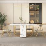 Fashion  Movable Folding Dining Table Furniture Multifunctional Rectangle Movable Dining Table and Folding Chairs  furniture