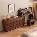 retractable makeup table Nordic modern Solid wood dresser chest integrated simple bedroom dressing table bedside storage cabinet