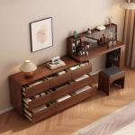 retractable makeup table Nordic modern Solid wood dresser chest integrated simple bedroom dressing table bedside storage cabinet