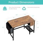 Lufeiya Computer Desk with Drawers - 40 Inch Work Reversible Small Desk for Bedroom Home Office, Simple Study Writing Table PC Desks with Drawer Storage Shelves, Rustic Brown