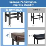 Raynesys Counter Height Bar Stools Set of 2, 24 Inch Barstools for Kitchen Island Counter, Bonded Leather Kitchen Stools with Thick Saddle Seats & Heavy Duty Metal Base, Easy Assembly, Brown/Black