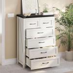 YITAHOME 6 Drawer Dressers, Dressers & Chests of Drawers, Modern Closet Dresser,Warm White