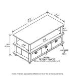 FURINNO Turn-N-Tube Coffee Table, 31.22D x 15.5W x 15.8H in, French Oak Grey/Black/Black