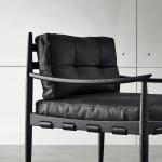 Founder Leisure Chair Solid Wood Sofa Reclining Chair Living Room Sofa Designer Leather Single