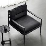 Founder Leisure Chair Solid Wood Sofa Reclining Chair Living Room Sofa Designer Leather Single