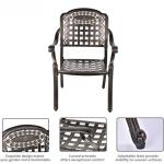 7-Piece Patio Dining Set,All-Weather Cast Aluminum Conversation Set Includes 6 Chairs and 1 Rectangular Table with Umbrella Hole