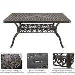 7-Piece Patio Dining Set,All-Weather Cast Aluminum Conversation Set Includes 6 Chairs and 1 Rectangular Table with Umbrella Hole