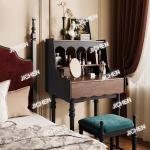 retro solid wood dresser, bedroom storage makeup table, American small apartment bedside medium