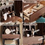 retro solid wood dresser, bedroom storage makeup table, American small apartment bedside medium