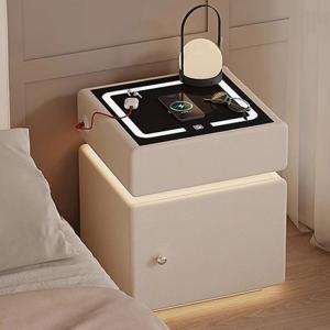 Charging Smart Nightstand Fingerprint Lock Bluetooth Speaker Bedside Table Luxury Storage Bedroom Criado Mudo Office Furniture