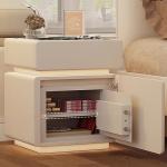 Charging Smart Nightstand Fingerprint Lock Bluetooth Speaker Bedside Table Luxury Storage Bedroom Criado Mudo Office Furniture