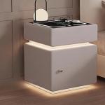 Charging Smart Nightstand Fingerprint Lock Bluetooth Speaker Bedside Table Luxury Storage Bedroom Criado Mudo Office Furniture