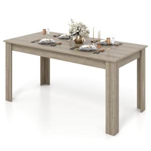 Giantex Large Farmhouse Dining Table - 63" L x 31.5" W x 30" H, 330LBS Capacity, Center Table for Living Room, Home Office, Kitchen, Dinette, Dinner, Oak