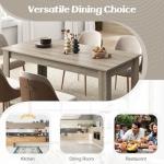 Giantex Large Farmhouse Dining Table - 63" L x 31.5" W x 30" H, 330LBS Capacity, Center Table for Living Room, Home Office, Kitchen, Dinette, Dinner, Oak