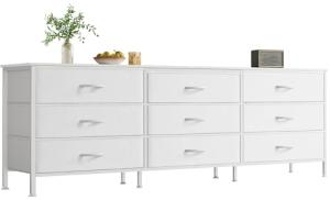 Huuger 63 Inch Dresser for Bedroom, Dresser for Closet with 9 Drawers, Large TV Stand for 55, 65, 70 Inch TV, Entertainment Center with Storage, Wide Long Chest of Drawers, White