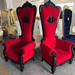 2pcsModern royal design high back queen king throne wedding event hotel party sofa chair