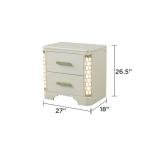 5 Piece Classic Furniture Wood King Bed Modern Bedroom Set Wooden Bed Furniture Home Bedside Table