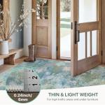 GENIMO Washable Rugs 8x10 Area Rugs for Living Room Bedroom, Modern Abstract Rug Ultra Soft Indoor Area Rugs 8x10 for Dining Room, Low Pile Carpet with Non Slip Backing, Abstract Blue Green