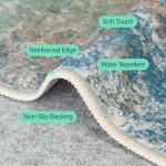 GENIMO Washable Rugs 8x10 Area Rugs for Living Room Bedroom, Modern Abstract Rug Ultra Soft Indoor Area Rugs 8x10 for Dining Room, Low Pile Carpet with Non Slip Backing, Abstract Blue Green