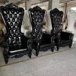 2pcsModern royal design high back queen king throne wedding event hotel party sofa chair