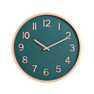 HuseeCly 12inch Wall Clock; Wooden Wall Clock; Wall Hanging Decorations; Decorations; Large Decorative Clock; Quartz Clock; Gifts - Living Rooms or bedrooms, cafes, Offices, Bars, Art. (Green)