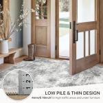 GENIMO Washable Area Rugs for Living Room, 8x10 Modern Non Slip Rugs, Low Pile Lightweight Soft Print Rug for Bedroom, Dining Room, Home Office, Grey
