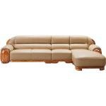 Ebony leather sofa first layer cowhide high-end villa living room modern new Chinese corner leather art