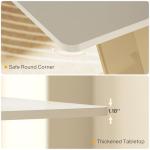 Tribesigns Modern Dining Table for 4-6, 55-Inch Rectangular Kitchen Table with U-Shaped Base, Dinner Table for Kitchen Dining Room Apartment, Cream White