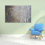 Yihui Arts Canvas Wall Art Hand Painted White Tree Pictures Brown Forest Painting Modern Abstract Landscape Nature Artwork for Bedroom Bathroom Home Office Living Room Decorations