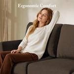 Busaurus 3 Seater Sofa Couch with Deep Seats, 89" Mid Century Modern Upholstered Sofa with Armrests, Comfy Couches for Living Room, Bedroom, Apartment and Office (Brown)