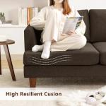 Busaurus 3 Seater Sofa Couch with Deep Seats, 89" Mid Century Modern Upholstered Sofa with Armrests, Comfy Couches for Living Room, Bedroom, Apartment and Office (Brown)