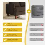 Busaurus 3 Seater Sofa Couch with Deep Seats, 89" Mid Century Modern Upholstered Sofa with Armrests, Comfy Couches for Living Room, Bedroom, Apartment and Office (Brown)