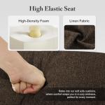 Busaurus 3 Seater Sofa Couch with Deep Seats, 89" Mid Century Modern Upholstered Sofa with Armrests, Comfy Couches for Living Room, Bedroom, Apartment and Office (Brown)