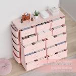 Jojoka Dresser for Bedroom with 12 Drawer, Dressers & Chests of Drawers for Hallway, Entryway, Storage Organizer Unit with Fabric, Sturdy Metal Frame, Wood Tabletop, Easy Pull Handle… (Pink)