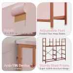 Jojoka Dresser for Bedroom with 12 Drawer, Dressers & Chests of Drawers for Hallway, Entryway, Storage Organizer Unit with Fabric, Sturdy Metal Frame, Wood Tabletop, Easy Pull Handle… (Pink)