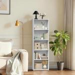 ZENY 5-Tier Shelf Bookcase, Freestanding Wood Storage Display Open Bookshelf for Home Office, White