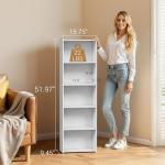 ZENY 5-Tier Shelf Bookcase, Freestanding Wood Storage Display Open Bookshelf for Home Office, White