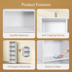 ZENY 5-Tier Shelf Bookcase, Freestanding Wood Storage Display Open Bookshelf for Home Office, White