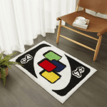 VIKAMA UNO Poker Aesthetic Door Mat Faux Cashmere Bedroom Bedside Rug Bathroom Absorbent Warm Floor Mat Bathroom Foot Mat