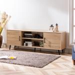 Modern TV Stand, Wood TV Cabinet with Storage, Entertainment Center Console Open Storage Shelf for Living Room Media Console