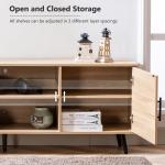Modern TV Stand, Wood TV Cabinet with Storage, Entertainment Center Console Open Storage Shelf for Living Room Media Console