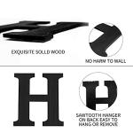 Wood Home Sign with Artificial Eucalyptus Wreath for O, Hanging Farmhouse Wall House Decor Wood Letters for Wall Art Rustic Home Decor, Wall Decor for Living Room Kitchen Entryway (Black)