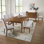 Signature Design by Ashley Lyncott Upholstered Dining Chair with Cutout Handle and Tapered Legs, Set of 2, Wood Frame, 19.75" Seat Height, Beige & Brown