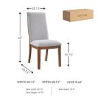 Signature Design by Ashley Lyncott Upholstered Dining Chair with Cutout Handle and Tapered Legs, Set of 2, Wood Frame, 19.75" Seat Height, Beige & Brown