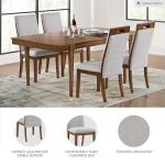 Signature Design by Ashley Lyncott Upholstered Dining Chair with Cutout Handle and Tapered Legs, Set of 2, Wood Frame, 19.75" Seat Height, Beige & Brown