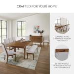 Signature Design by Ashley Lyncott Upholstered Dining Chair with Cutout Handle and Tapered Legs, Set of 2, Wood Frame, 19.75" Seat Height, Beige & Brown